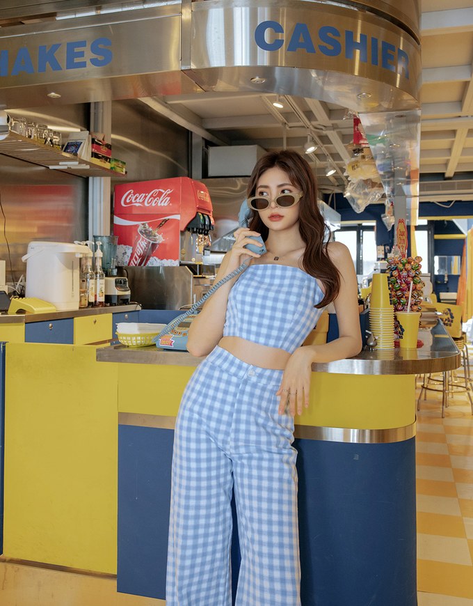 Versatile Checkered Crop Tank Top