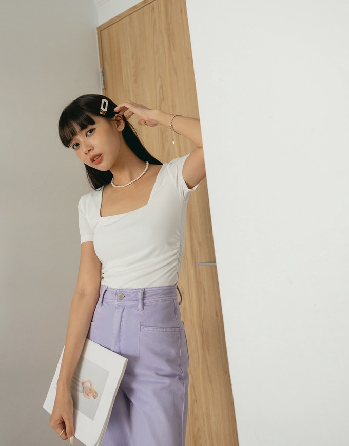 Breezy Cool Side Scrunch Top