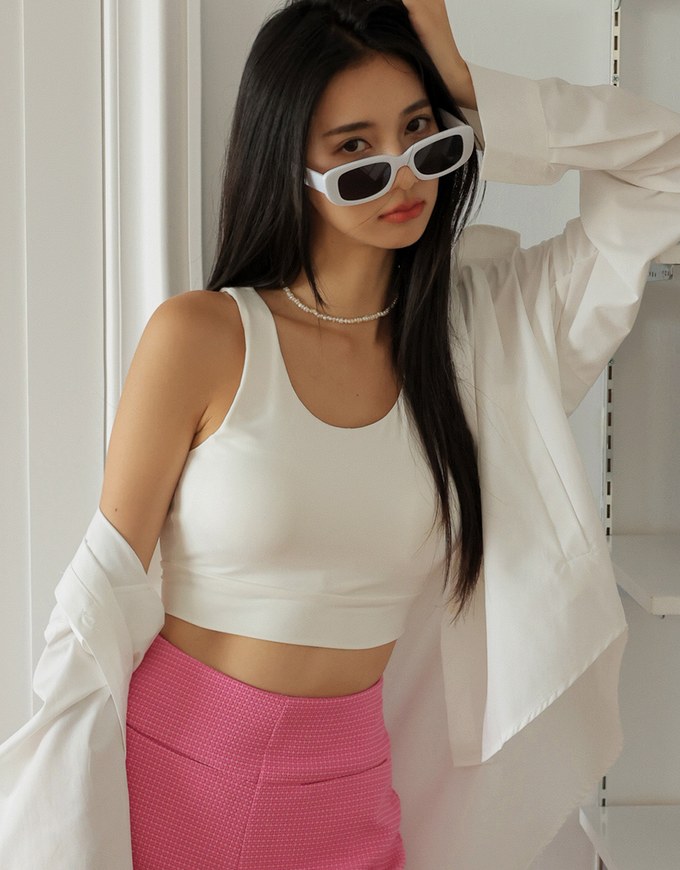 【Air 2.0】Cooling Hollowed Back Tank Bra Top ( With Padding)