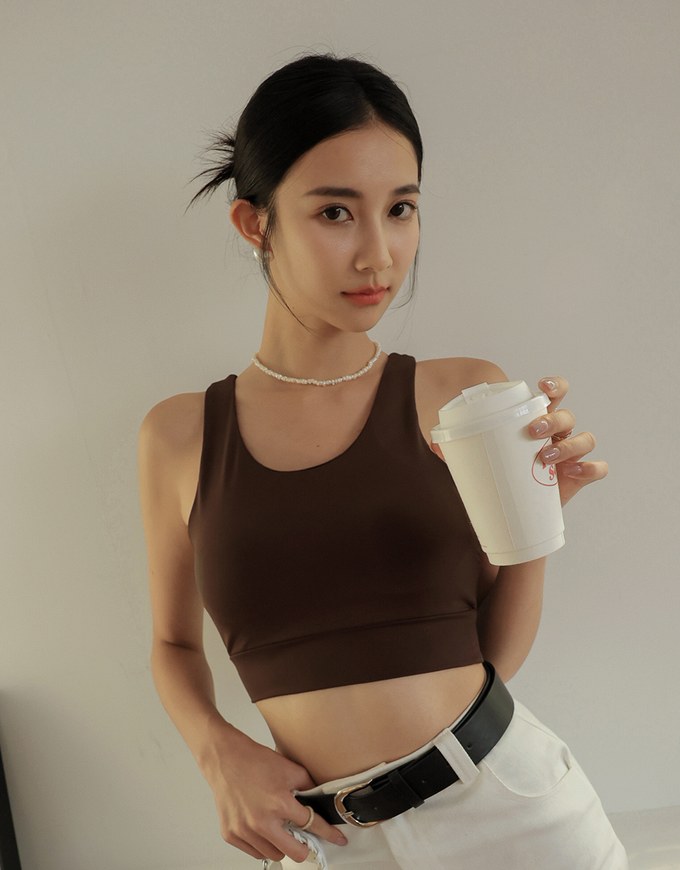 【Air 2.0】Cooling Hollowed Back Tank Bra Top ( With Padding)