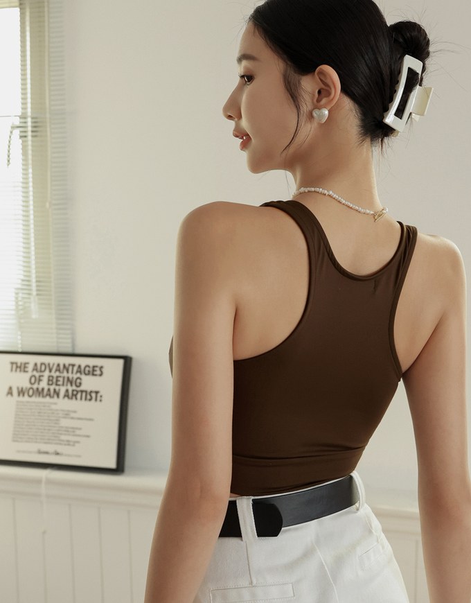 【Air 2.0】Cooling Hollowed Back Tank Bra Top ( With Padding)