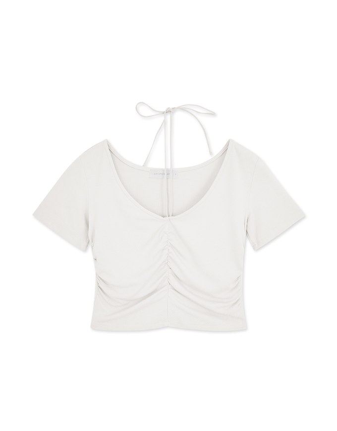 Halter Neck Scrunch Crop Top
