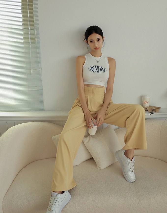 Wide Waist Pleated Bottoms