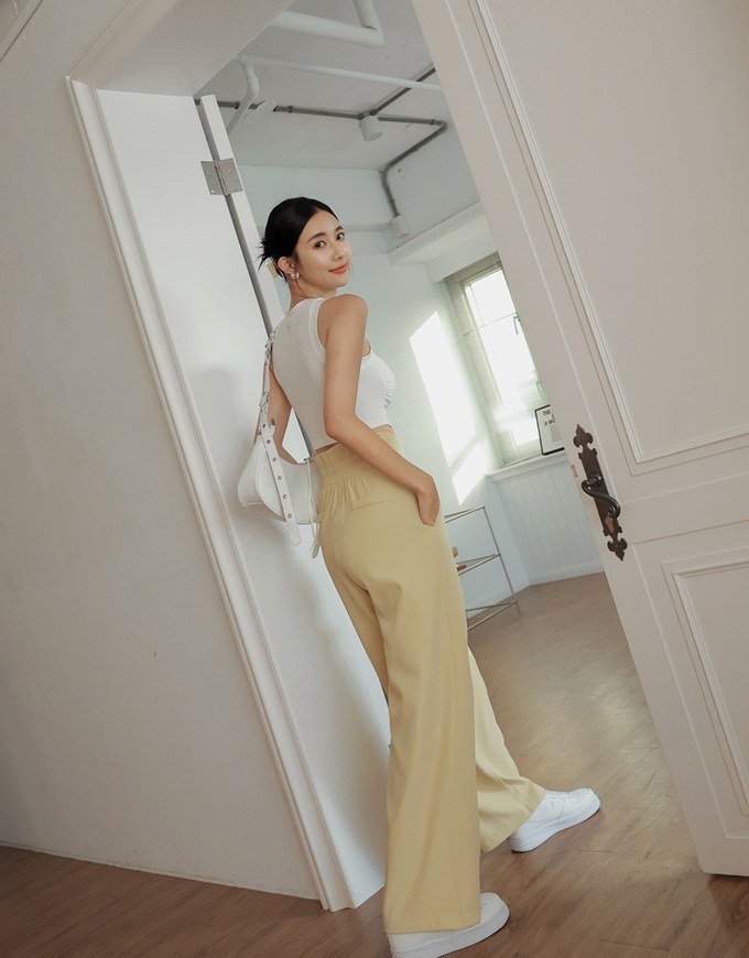 Wide Waist Pleated Bottoms