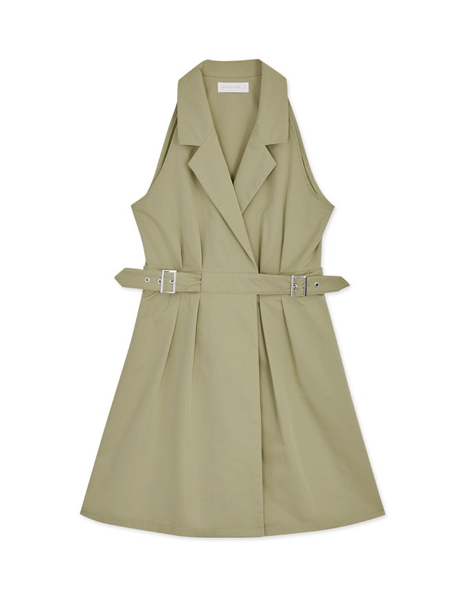 Trench Coat Style Collar Mini Dress - AIR SPACE