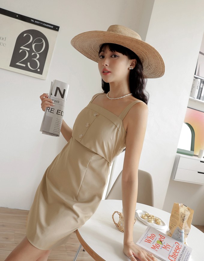 Textured Hollow Waist Mini Tank Dress