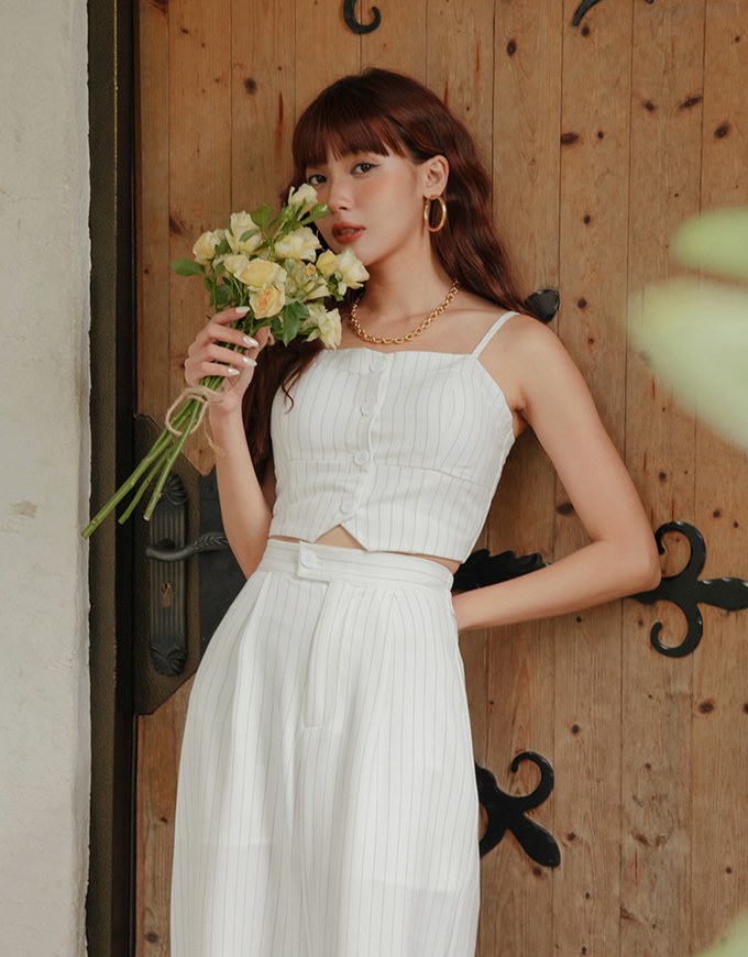 Edgy Chic Suit Pants Set Wear (With Padding)