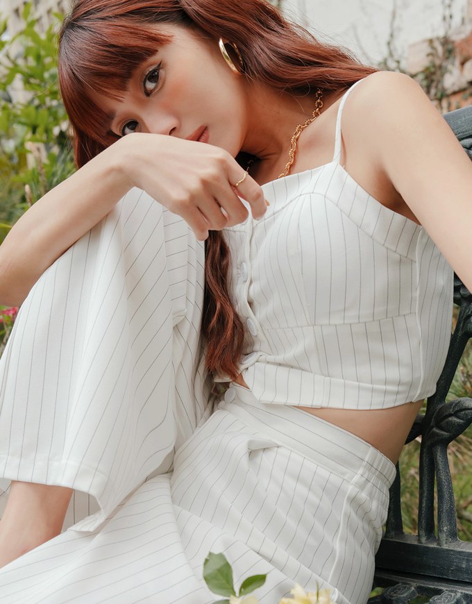 Edgy Chic Suit Pants Set Wear (With Padding)
