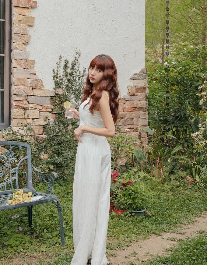 Edgy Chic Suit Pants Set Wear (With Padding)