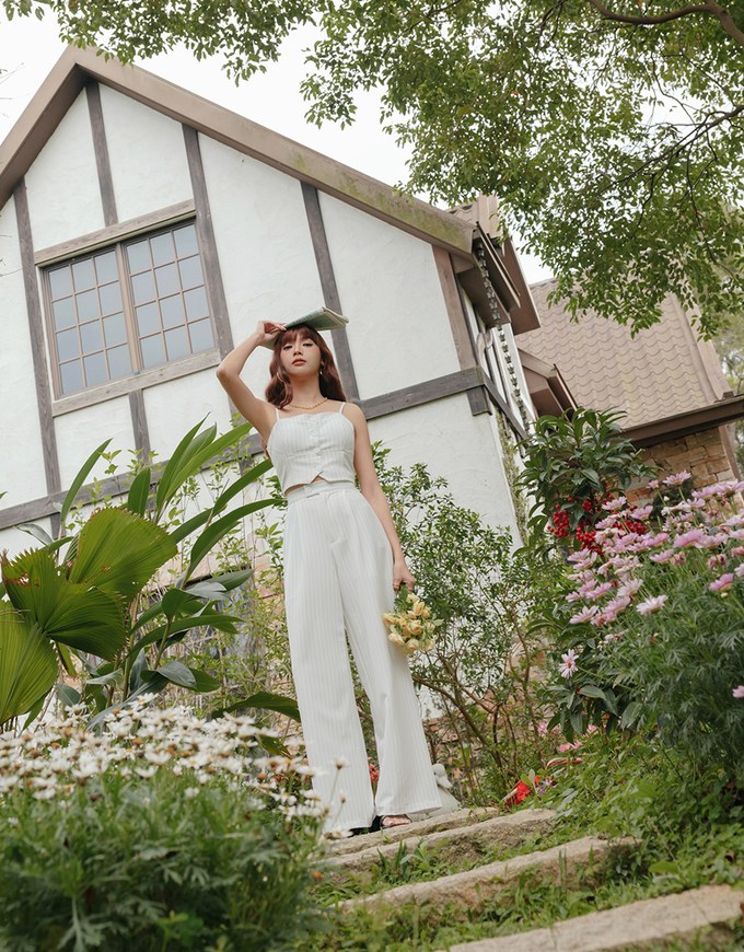 Edgy Chic Suit Pants Set Wear (With Padding)