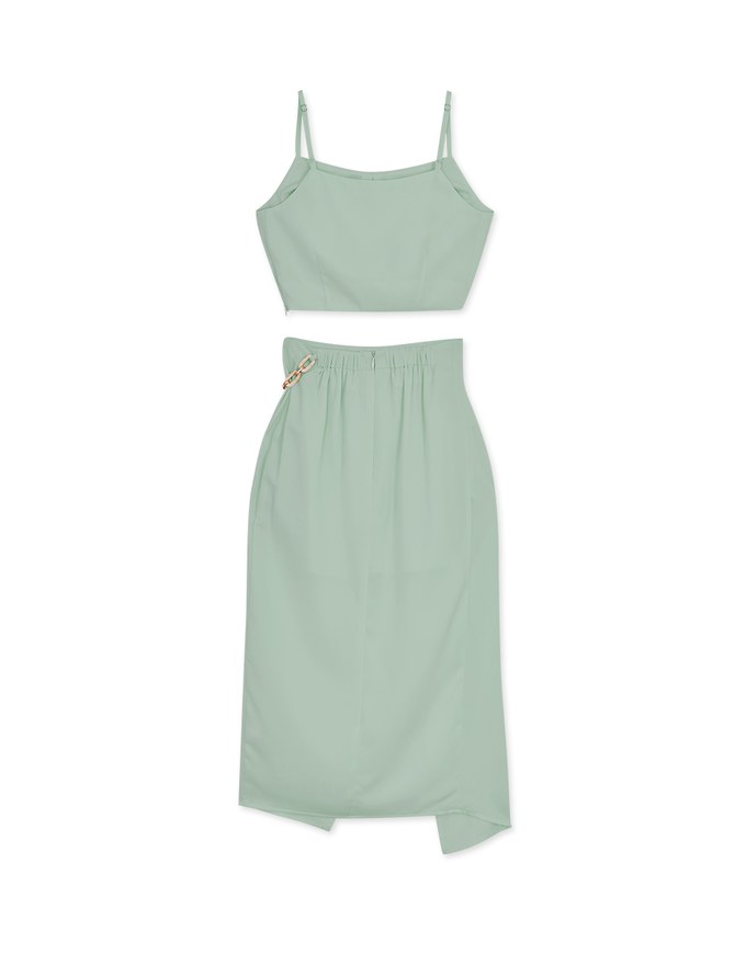 Chiffon Cami Top + Slit Skirt Set