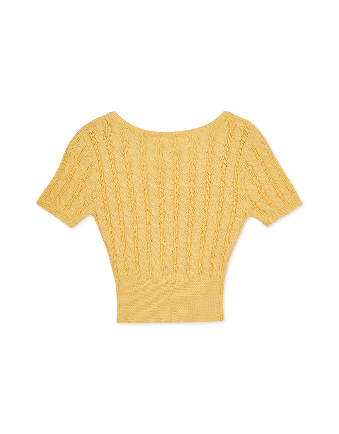 Braided Textured Short Sleeve Top