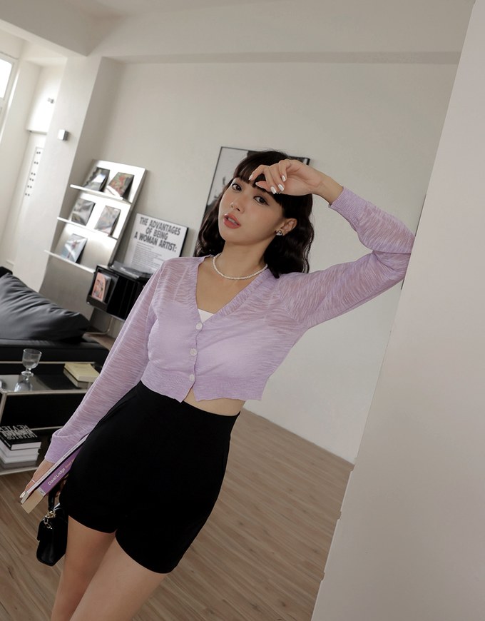 Sheer Mixed Yarn Knitted Top