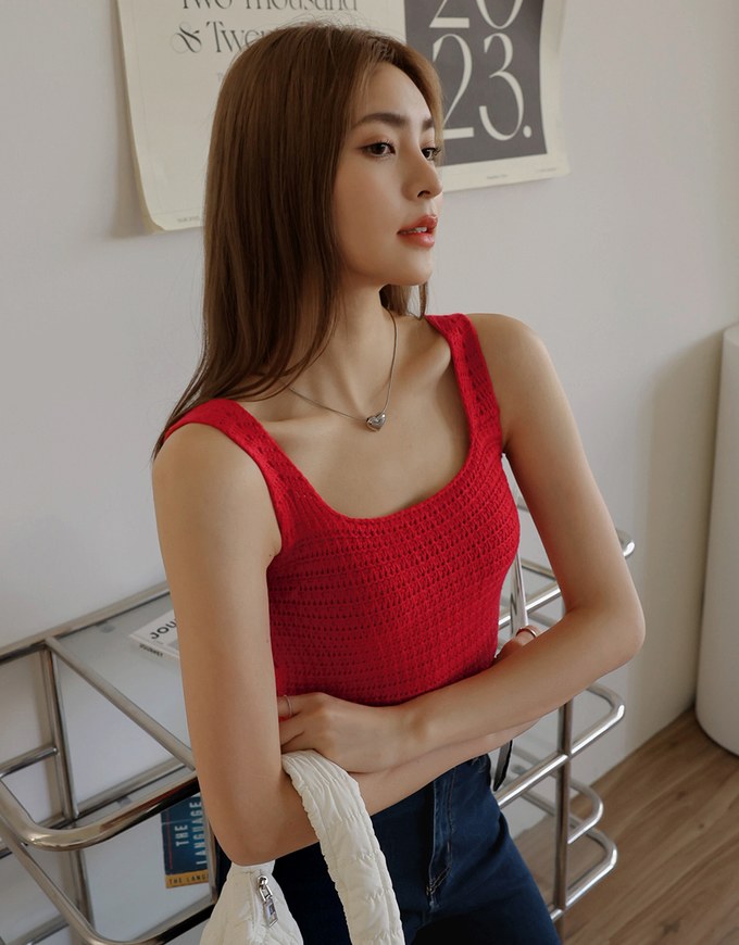 Textured Knitted Tank Top