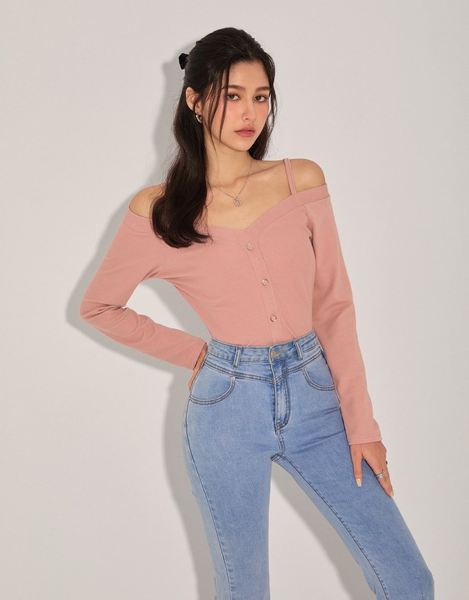 Plain Off-Shoulder Top