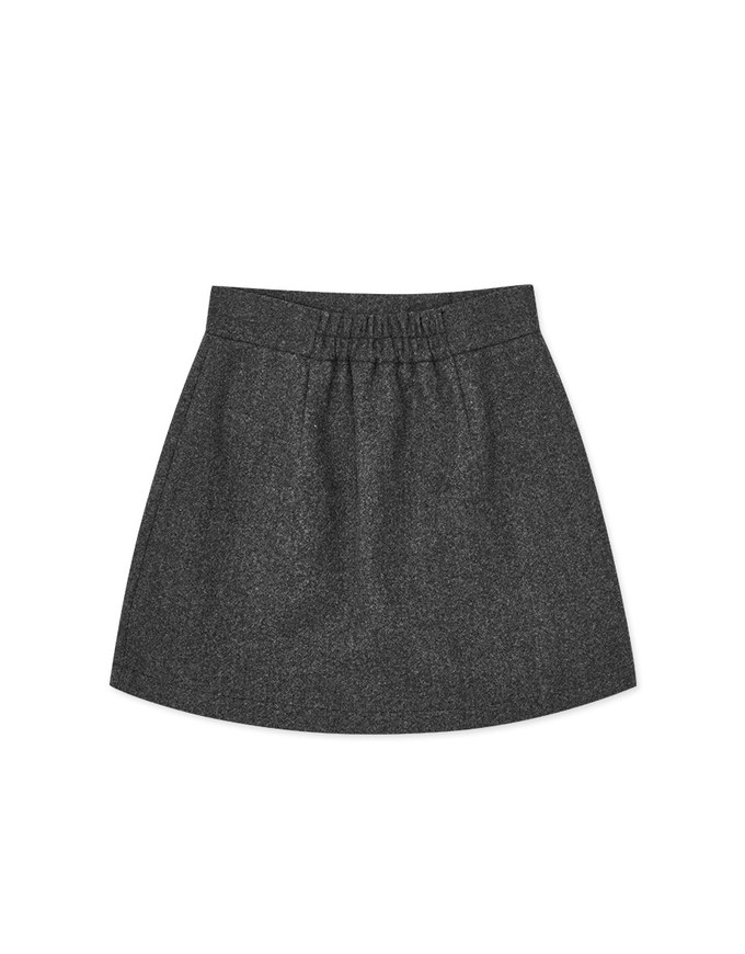 Casual Double-Zip Woolen Mini Skirt