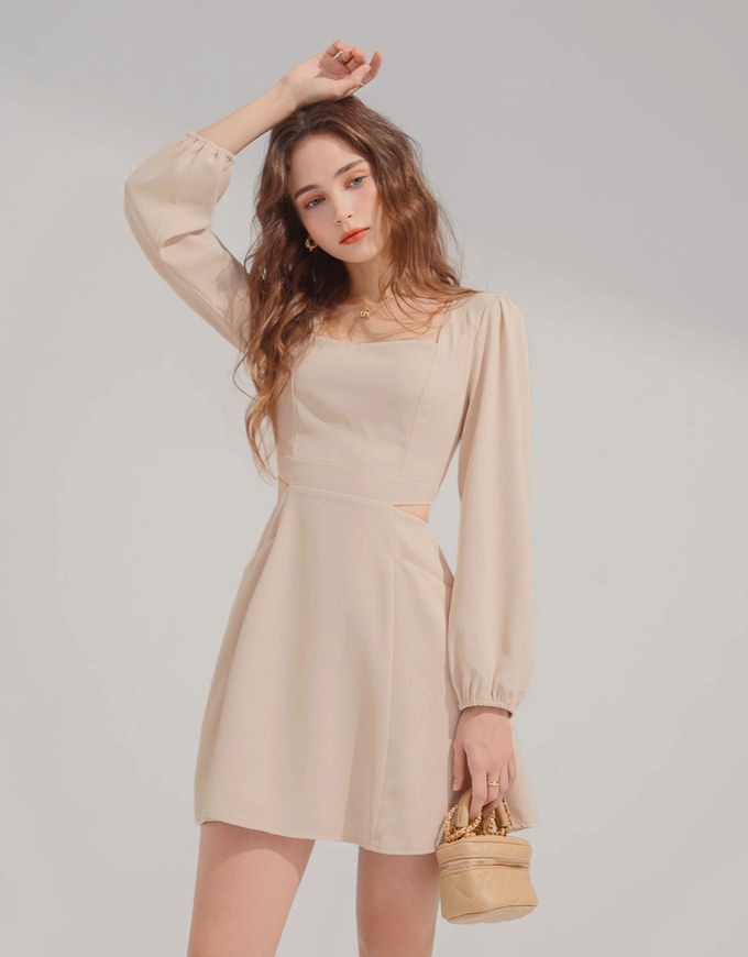 Side Waist Hollow Mini Dress