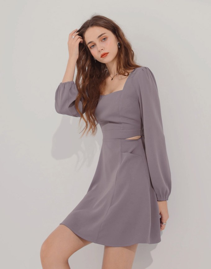 Side Waist Hollow Mini Dress