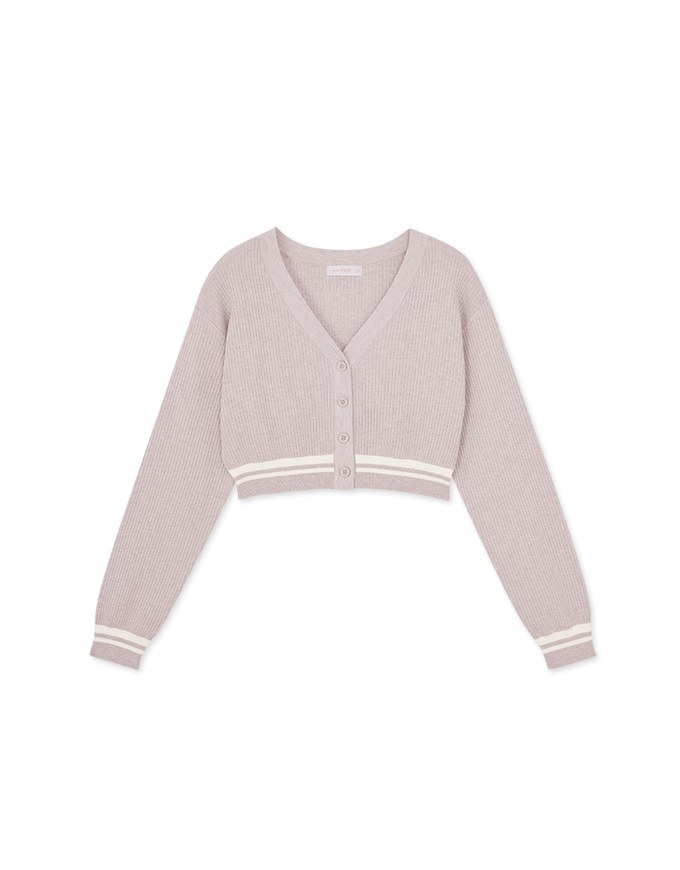 V-Neck Rolled Hem Knitted Top