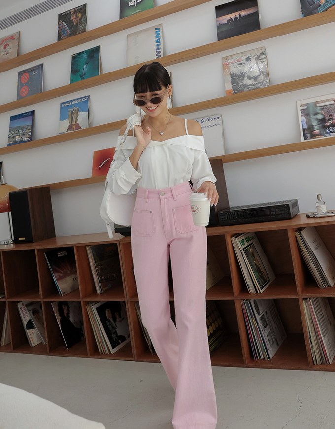 Off Shoulder Thin Strap Ruffled Hem Top