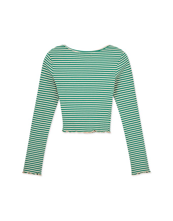 Striped Square Neck Top (With Shoulder Pads)