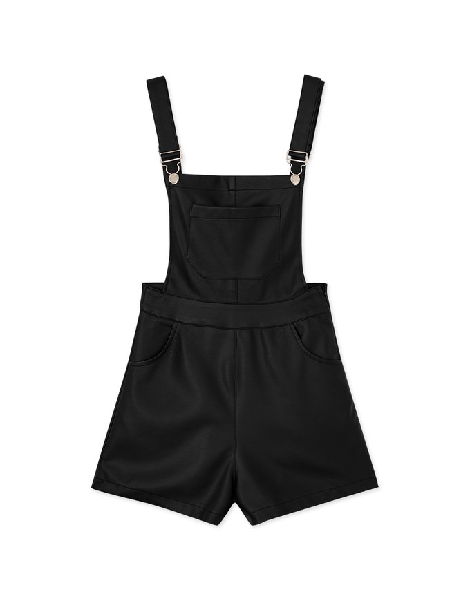Stylish Leather Suspender Shorts