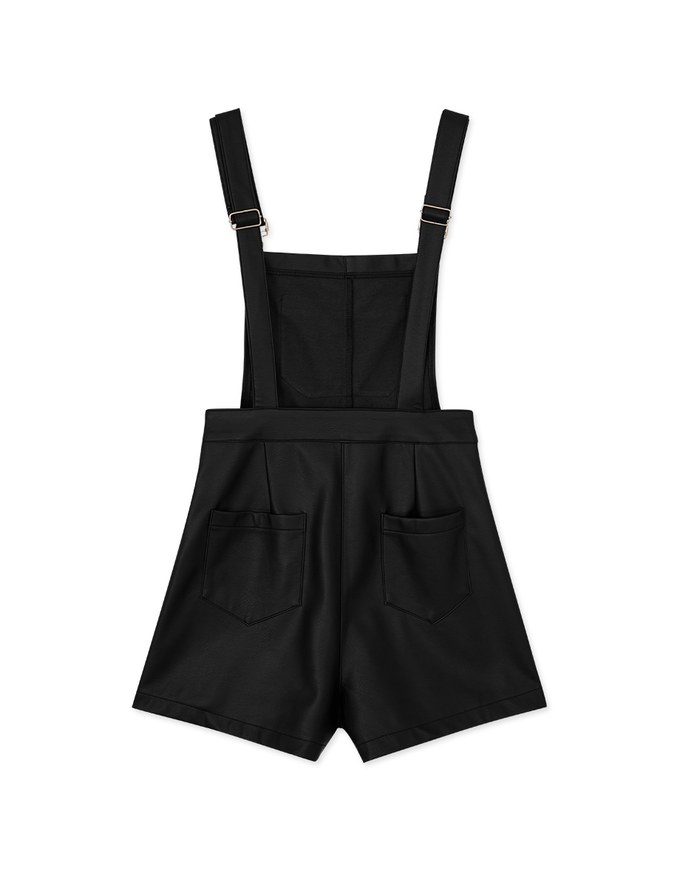 Stylish Leather Suspender Shorts