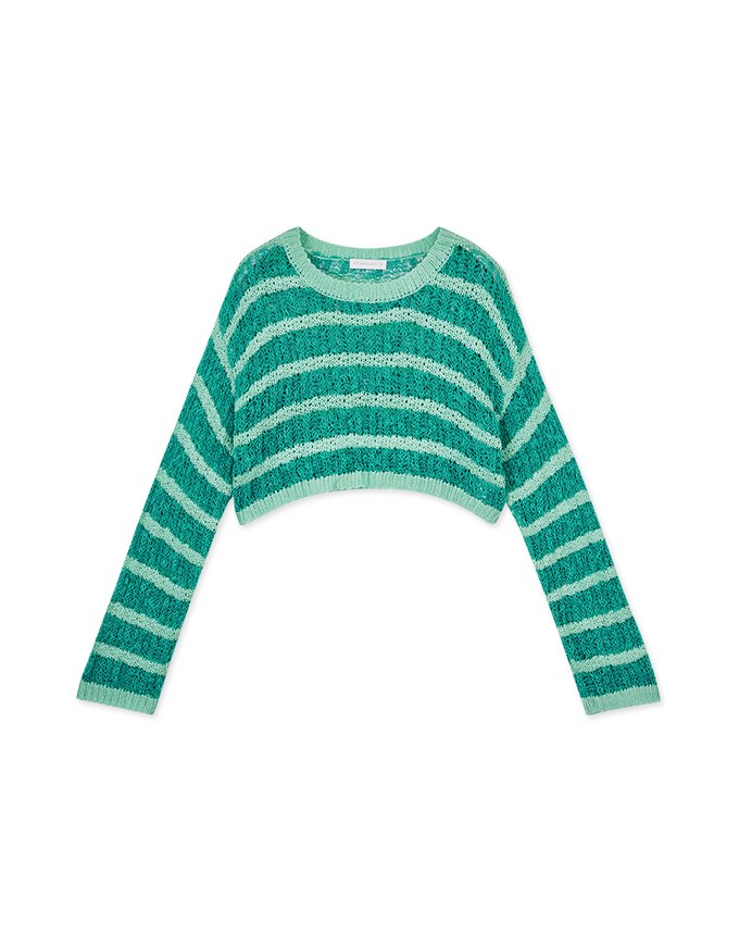 Two Tone Cropped Knit Top