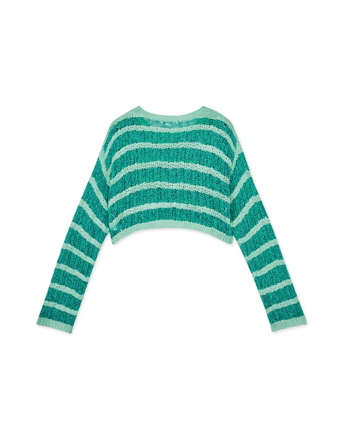 Two Tone Cropped Knit Top