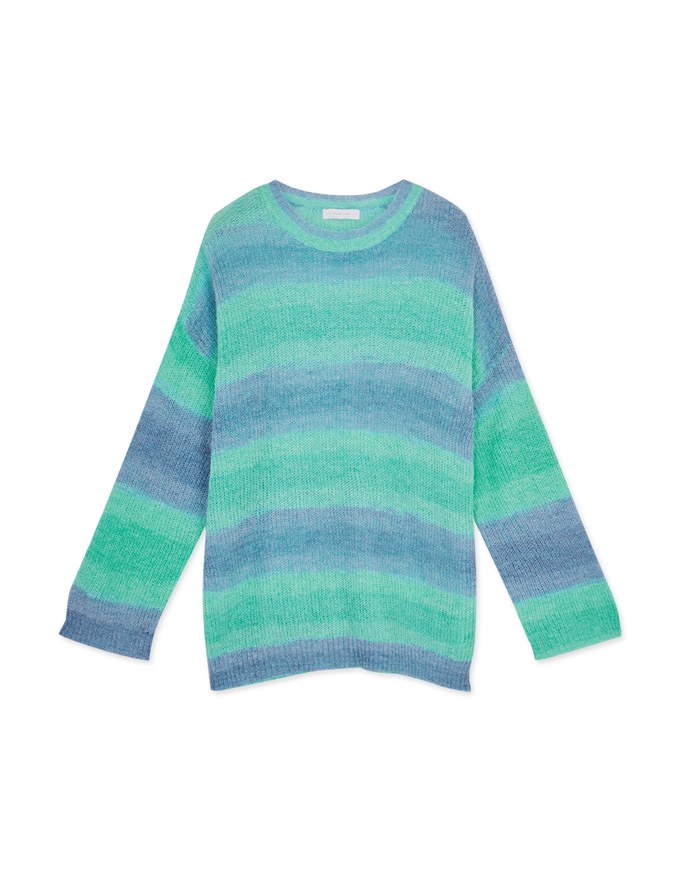 【SHIUAN'S DESIGN】Colorful Two Tone Loose Knit Top