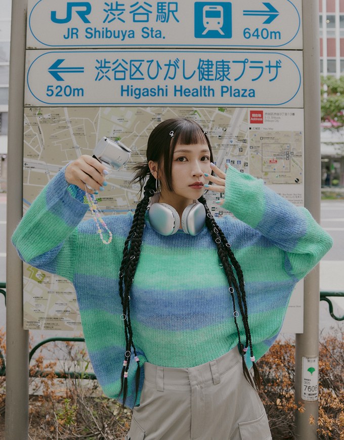 【SHIUAN'S DESIGN】Colorful Two Tone Loose Knit Top
