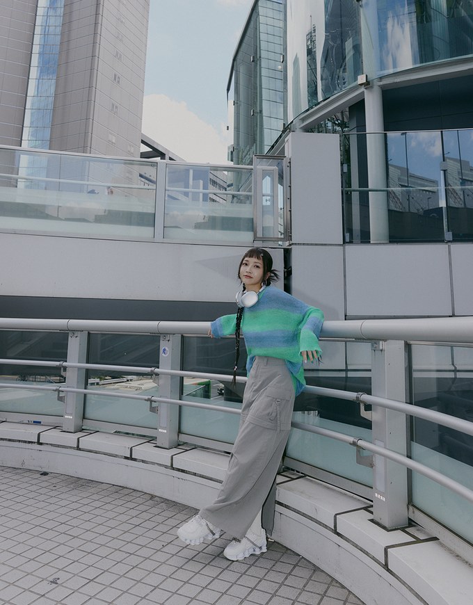 【SHIUAN'S DESIGN】Colorful Two Tone Loose Knit Top