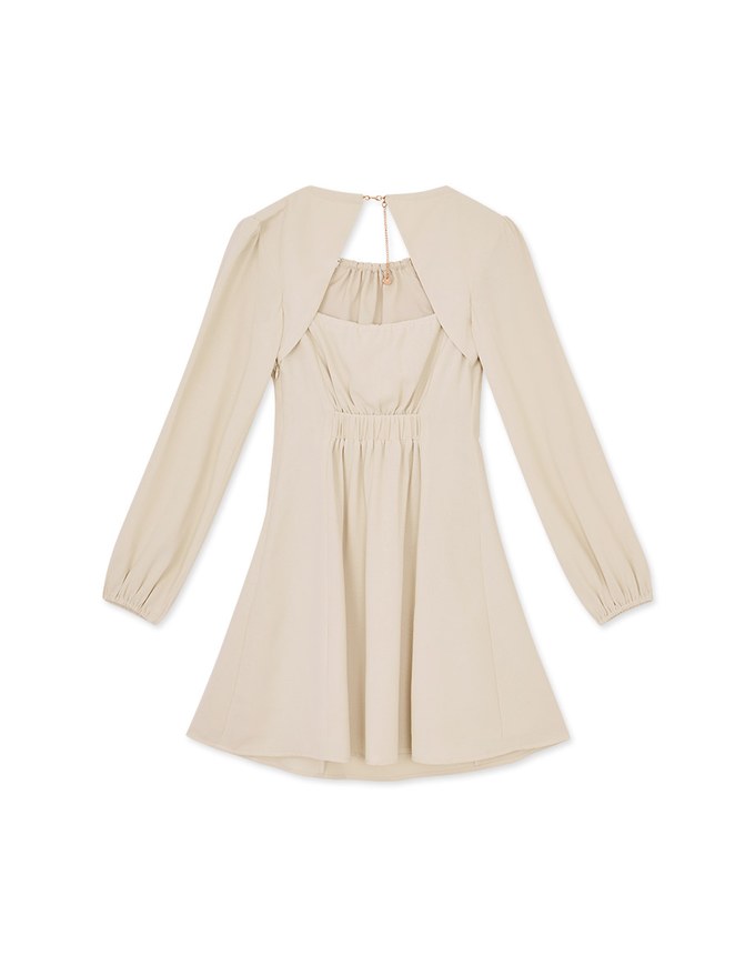 Gold Chain Round Neck Hollow Short Dress