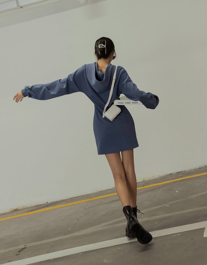 Casual Cotton Hooded Short Dress