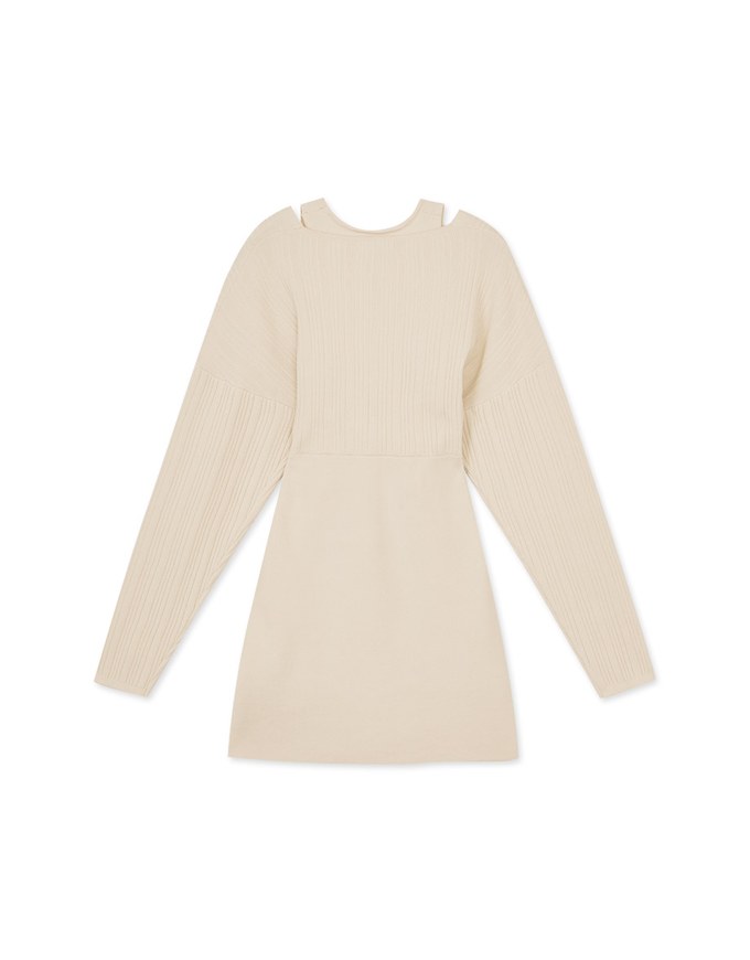 Cut Out Shoulder Splice Bodycon Dress