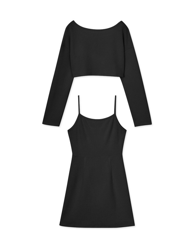 Two-Piece Off Shoulder Slit Dress