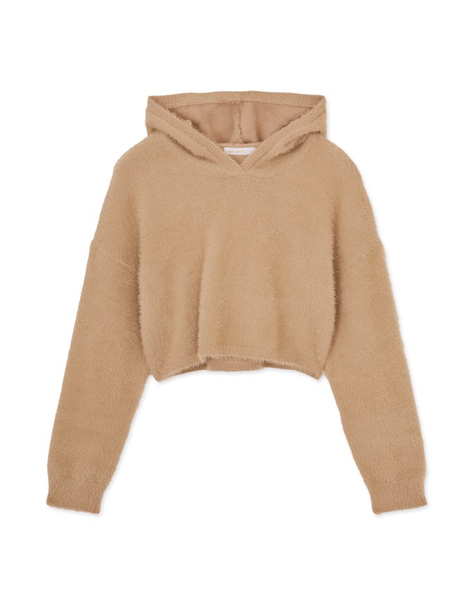 Crop Mohair Hooded Top