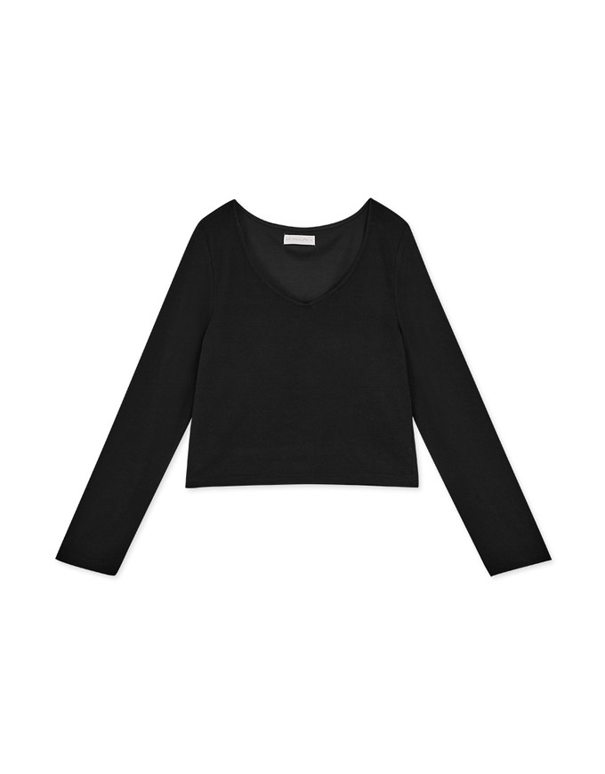 V Neck Basic Heattech Bra Top