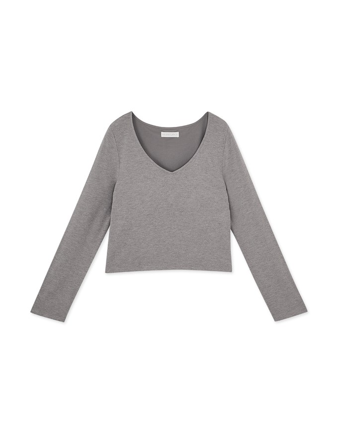 V Neck Basic Heattech Bra Top