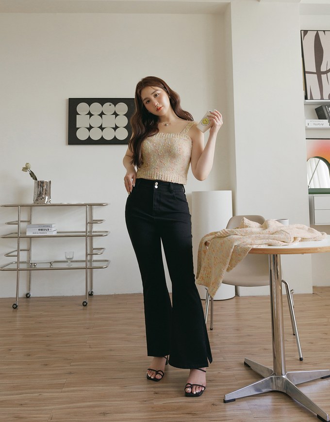 Comfortable Elastic Slim Fit Slit Pants