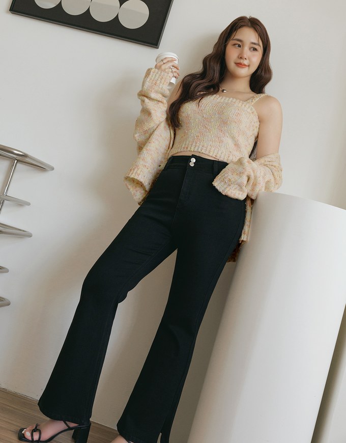 Comfortable Elastic Slim Fit Slit Pants