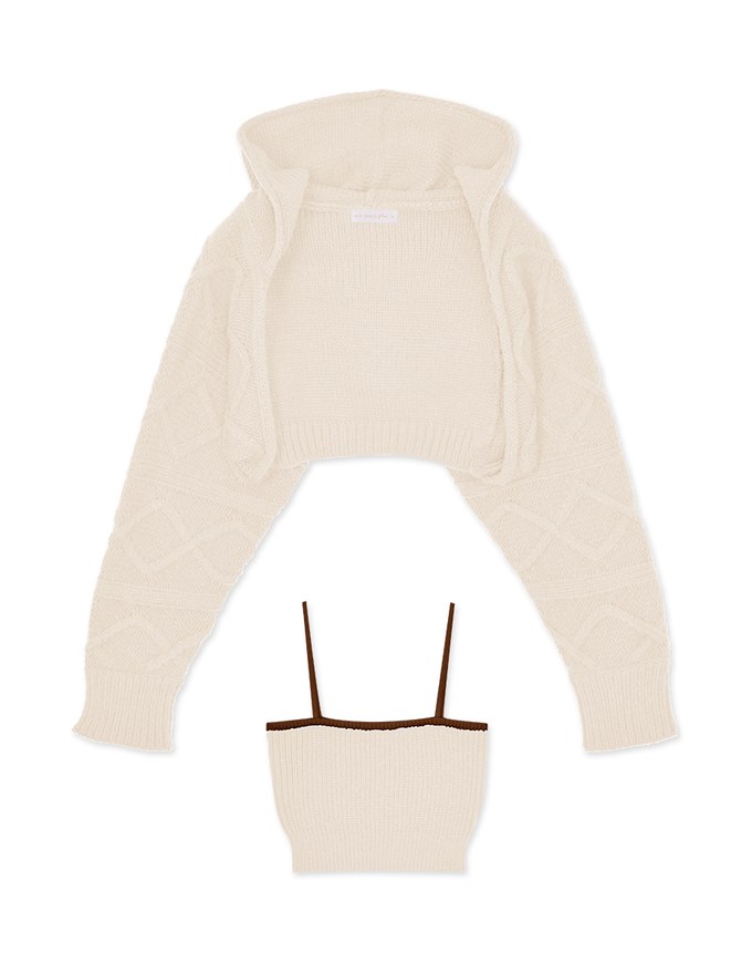 Knitted Hooded Set Wear