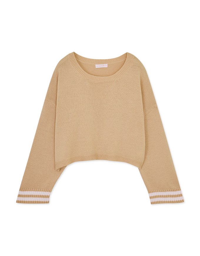 Preppy Style Knit Crop Top