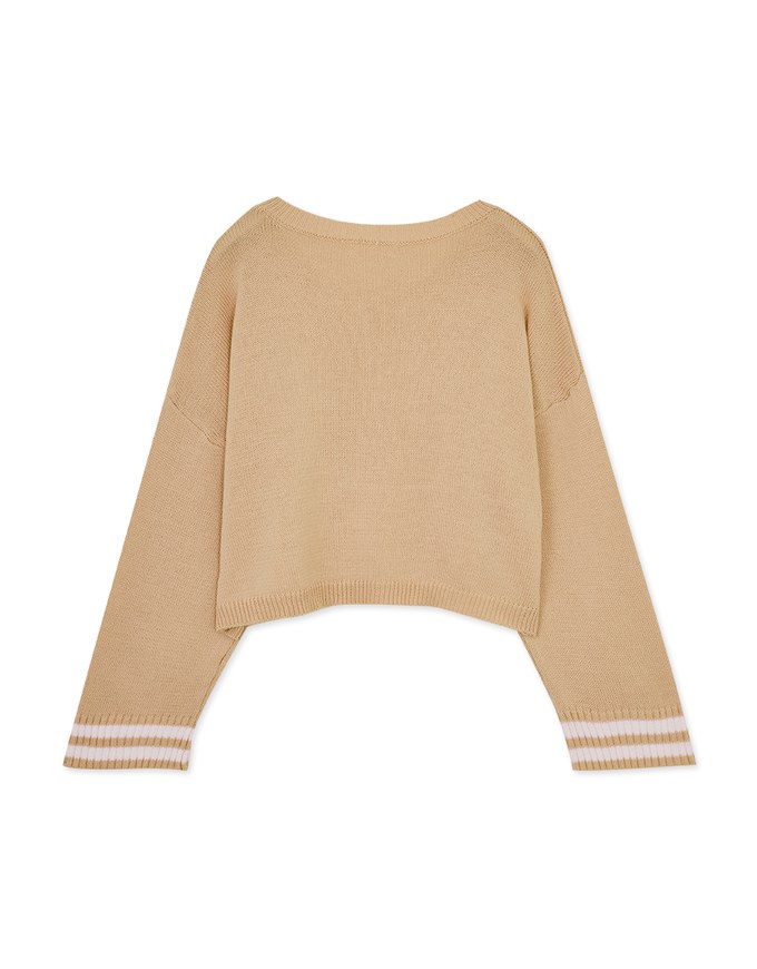 Preppy Style Knit Crop Top