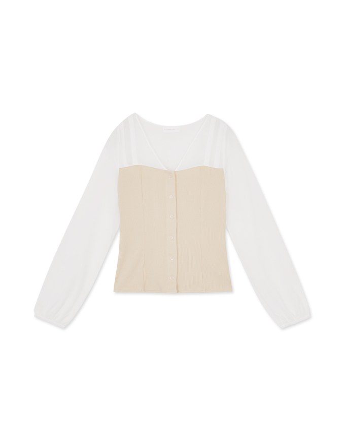 Chiffon Sheer Patchwork Top