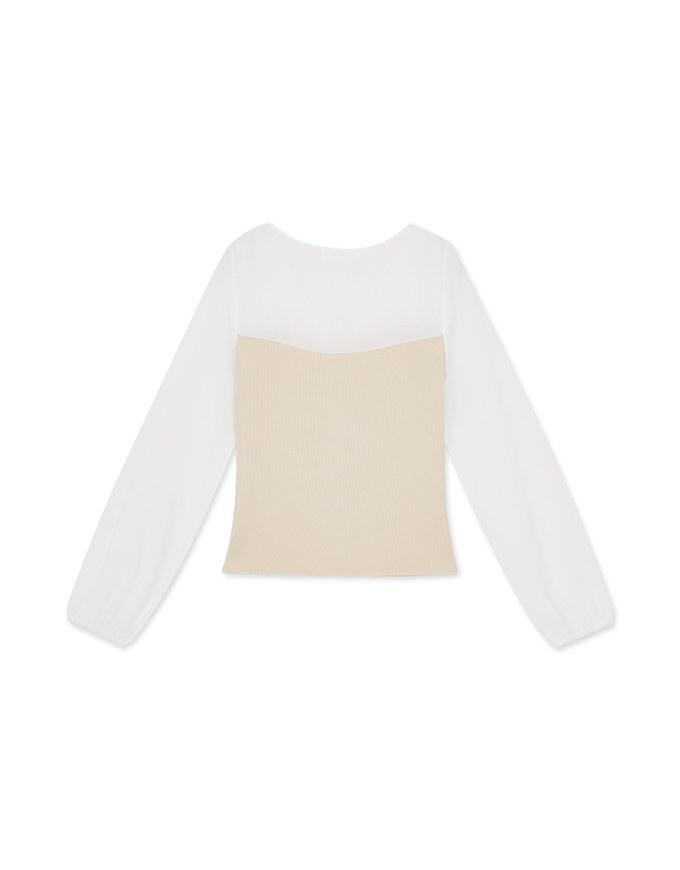 Chiffon Sheer Patchwork Top
