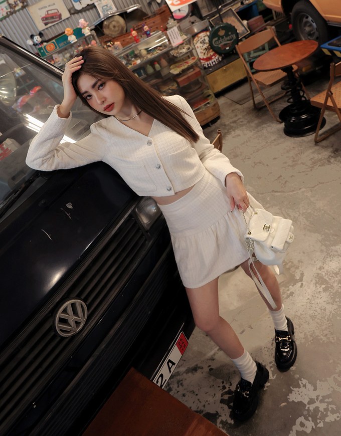 Classic Tweed Woolen Top