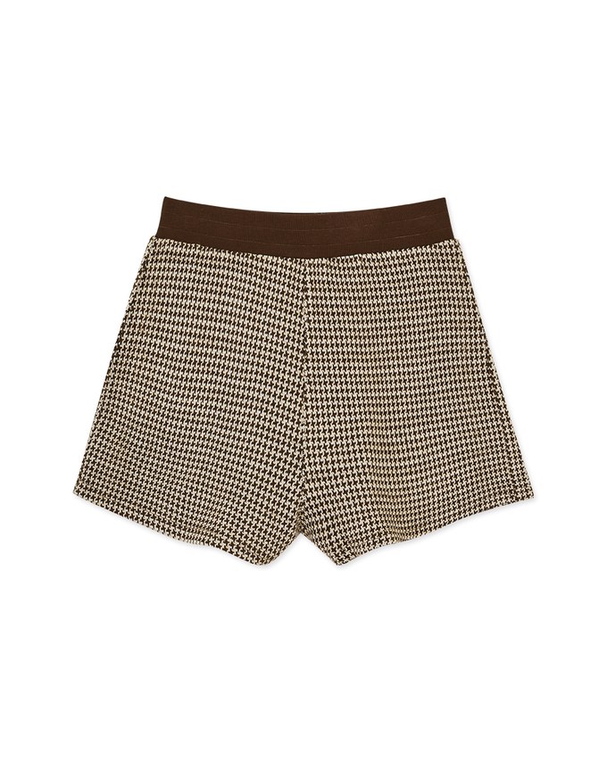 Classic Houndstooth Wool Shorts