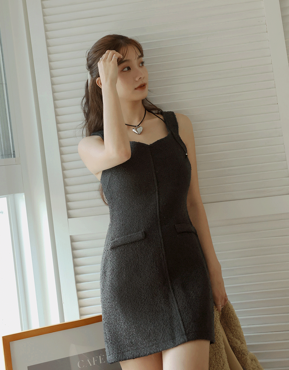 Woolen Vest Mini Dress
