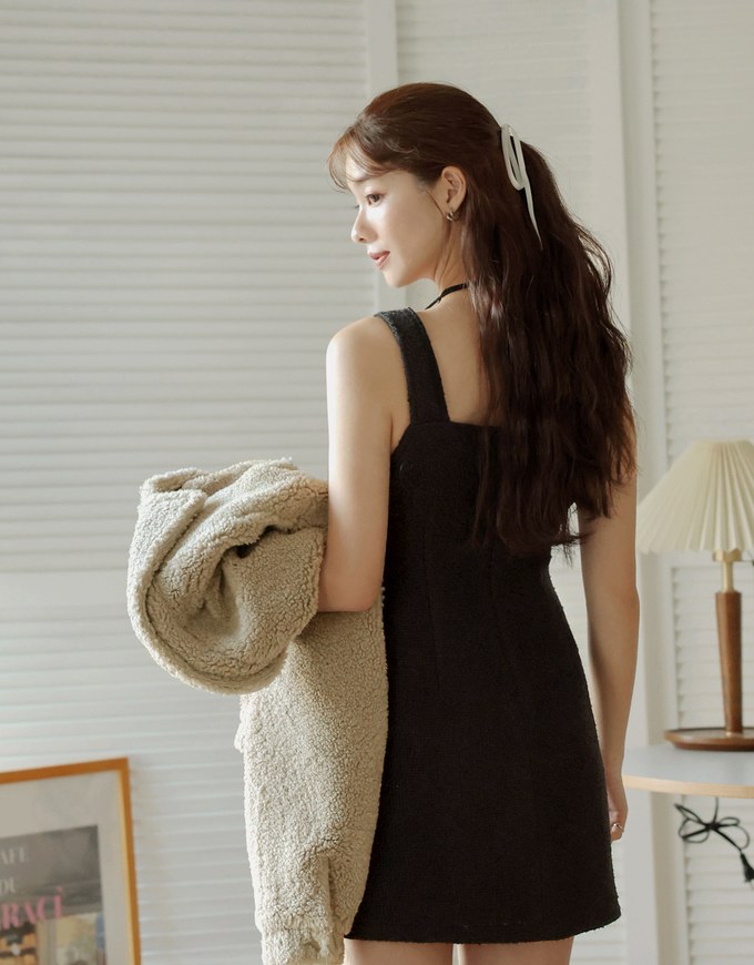 Woolen Vest Mini Dress